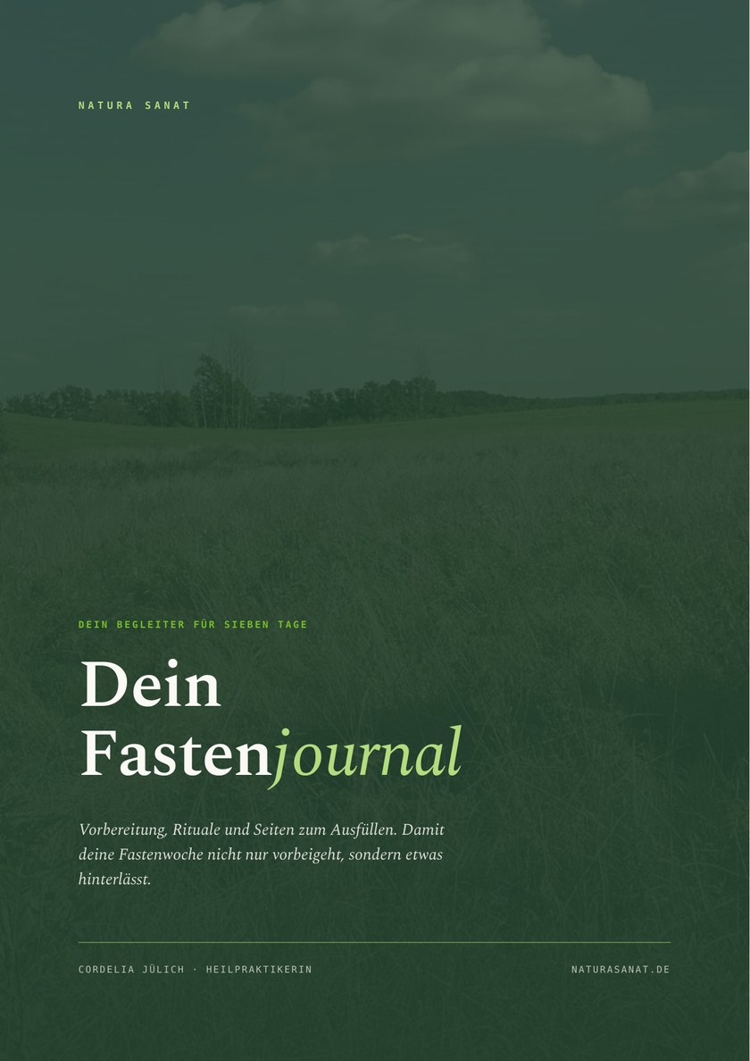 Titelseite des Fastenjournals